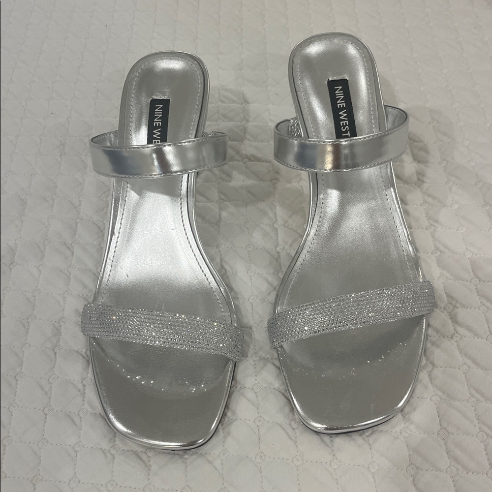 Nine West Metallic Silver Sandals